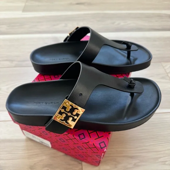 ☀️NEW☀️ Tory Burch Mellow Sandals Black 8